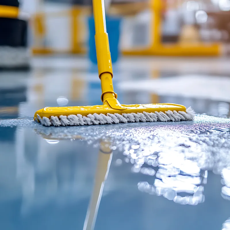 floor cleaning close up shot